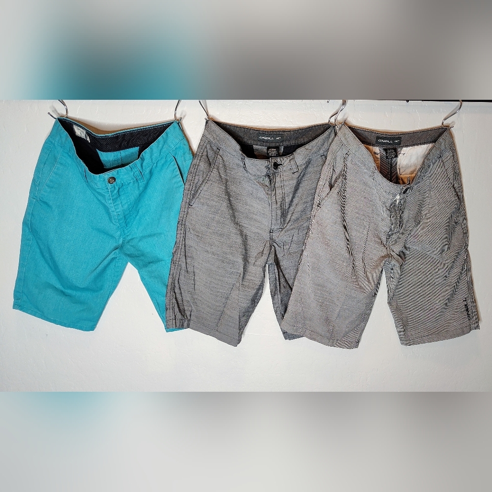 Men's board shorts. Size 28. Lot of 3. O'Niell & Volcom